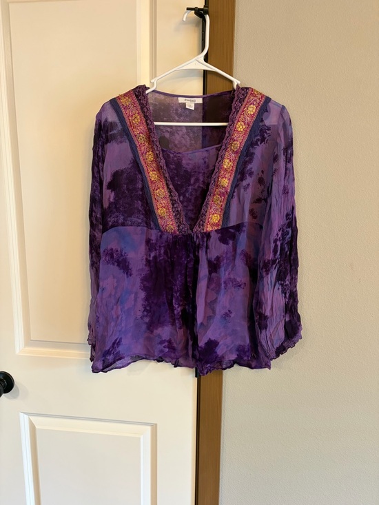 dressbarn Tops - Vintage Dress Barn Top 1X Tie-Dye Hippie Whimsygoth Witchy Dark Romance Y2K